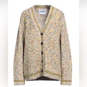 Re/Done 90’s Cardigan wool blend rainbow multicolor v-neck preppy sweater. XS